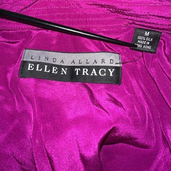 Purple and Gold Ellen Tracy Jacket Medium Vintage Oversized Asian Silk luxury - Picture 13 of 13